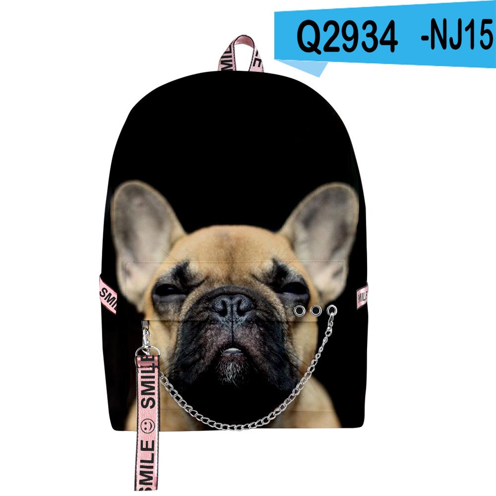 Классические Новые Милые Французские Бульдоги Школьные Сумки Унисекс 3D Печать Оксфорд Водонепроницаемый Блокнот Многофункциональные Дорожные Рюкзаки
