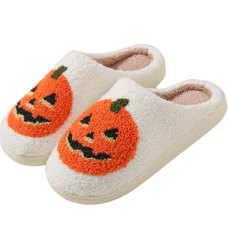 Женские домашние тапочки из бархата и толстого хлопка — мягкая подошва, вышитый дизайн, унисекс, домашняя обувь осень/зима