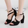 Fashion Spring and Summer Sexy Fish Mouth Hollow Roman Sandals Thick Heels with Beaded High Heels Female Summer Sexy Female Sandals 2024