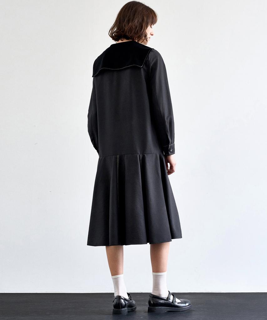 Mite Sailor Collor Flare Dress_Bk