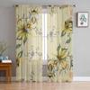 Bee Flower Leaf Bohemian Wind Window Tulle Curtains for Living Room Bedroom Hotel Luxury Decoration Sheer Curtains