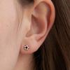 OVLA (SILVER 925) Black Stone Flower Tiny Earring JE040
