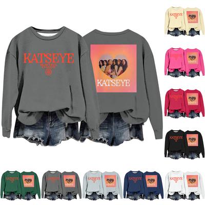 Женская модная повседневная толстовка с длинным рукавом, свободного кроя, с принтом