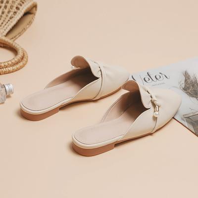 Летние баотоу полушлепанцы женские летние без каблука на плоской подошве носить мягкие