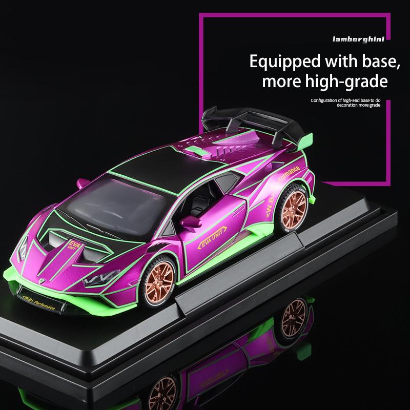 1/24 масштаб Lambo, литая под давлением модель автомобиля, игрушечный автомобиль с откатным механизмом, звуковым светом и распылителем для детей, коллекция подарков для мальчиков и девочек