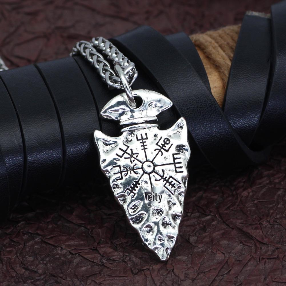European-American Hip Hop Vegvisir Viking Pendant Necklace