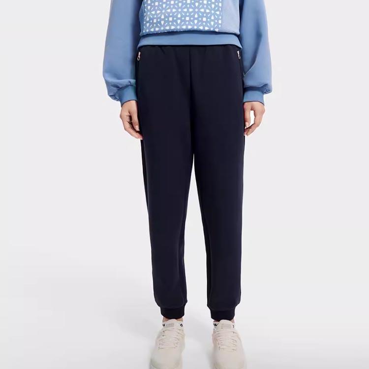 Fila Атлетика Однотонные Простые Брюки для Фитнеса с Манжетами Женские брюки Темно-синий A11W311603F-NV