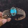 Tibetan Turquoise Gemstone Cuff Bracelet Copper Wire Wrapped Handmade Bangle Adjustable Cuff Bangle Copper Wire Wrapped Bangle Gift For Him
