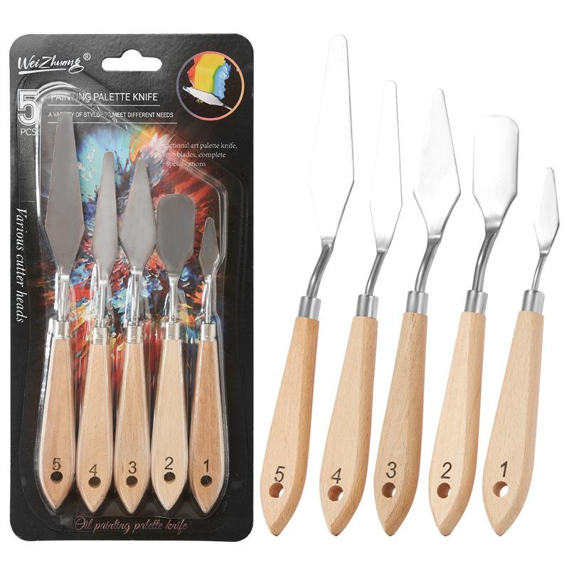 Oil Painting Palette and Spatula Set: Knife Set for Acrylic, Gouache, and Pigment