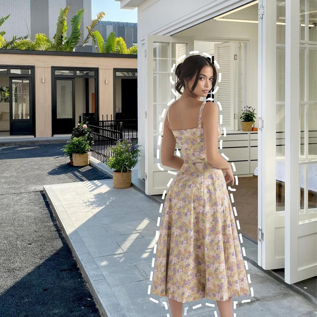 Платье-корсет с цветочным принтом, деревенское платье-корсет, женское платье-корсет миди с струящимся разрезом на бретельках, платье-корсет с цветочным принтом