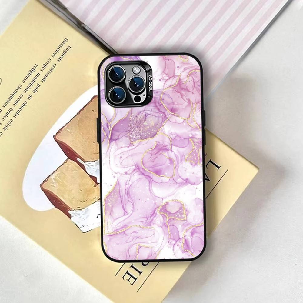 Чехол с мраморным узором для iPhone 17, 16, 15, 14, 13, 12, 11 Plus, Pro Max, XS, Цветной Посеребренный Внутренний Чехол