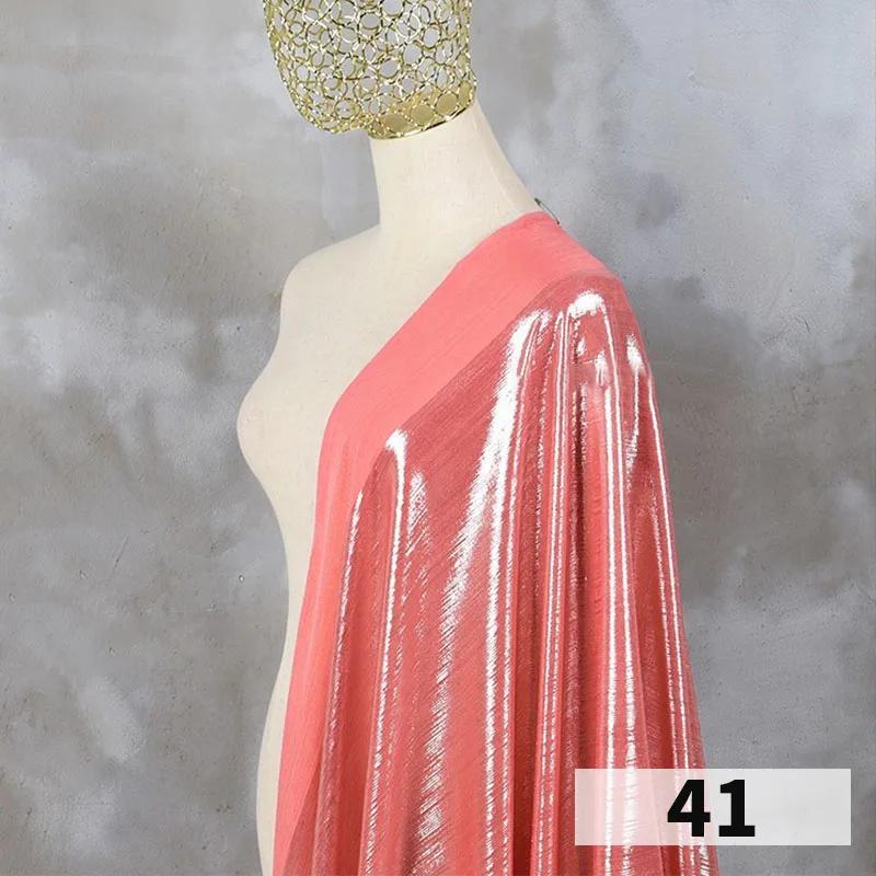 1x1.45 Meter Metallic Gliter Soft Fabric Shiny Gold Silver Fashion High Stretch Bright Silky Cloth for Diy Sewing Dress Fabrics