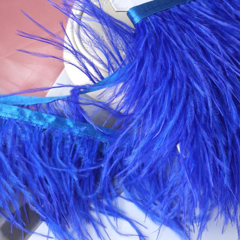 Цвет Страусиное Перо Ткань Кромка 9-11См Платье Модная Декорация Перьевая Ткань С Бахромой Аксессуары Для Одежды