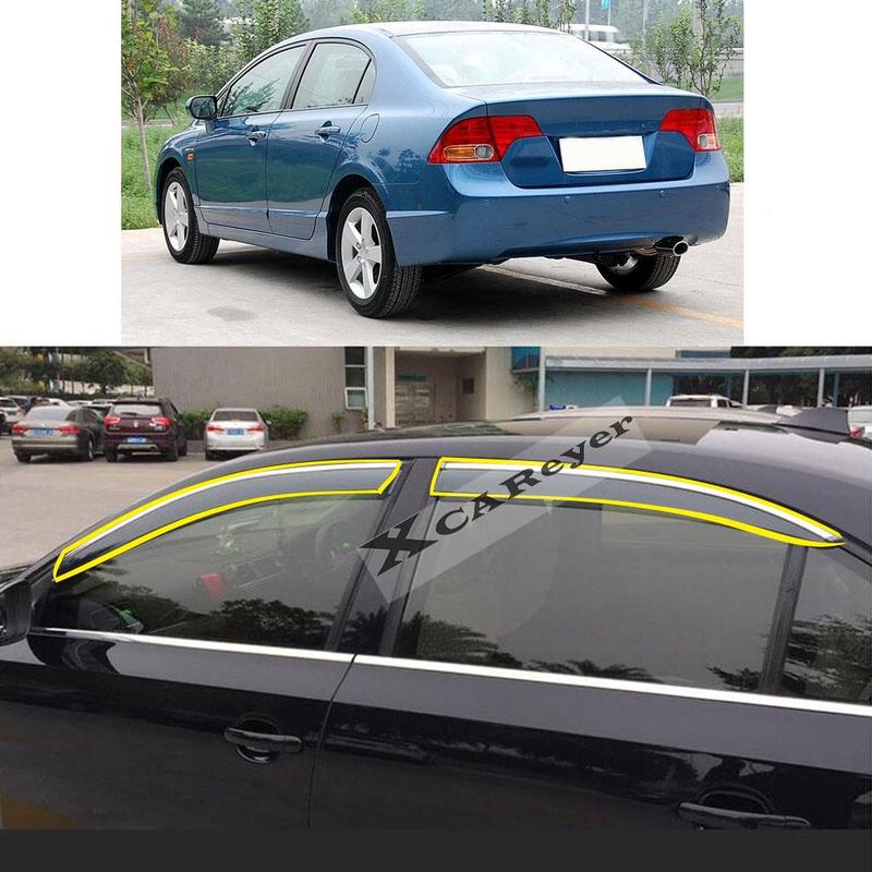 Для Honda Civic Sedan 8-го поколения 2006 2007 2008 2009 2010 2011 Наклейка на кузов автомобиля Пластиковый Дефлектор окна Дождевой/Солнцезащитный Козырек Вентиляционное отверстие