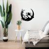 Панда Металлическая настенная скульптура силуэта животного Современный фермерский дом Черный декор для сельского семейного офиса Стильное украшение для дома