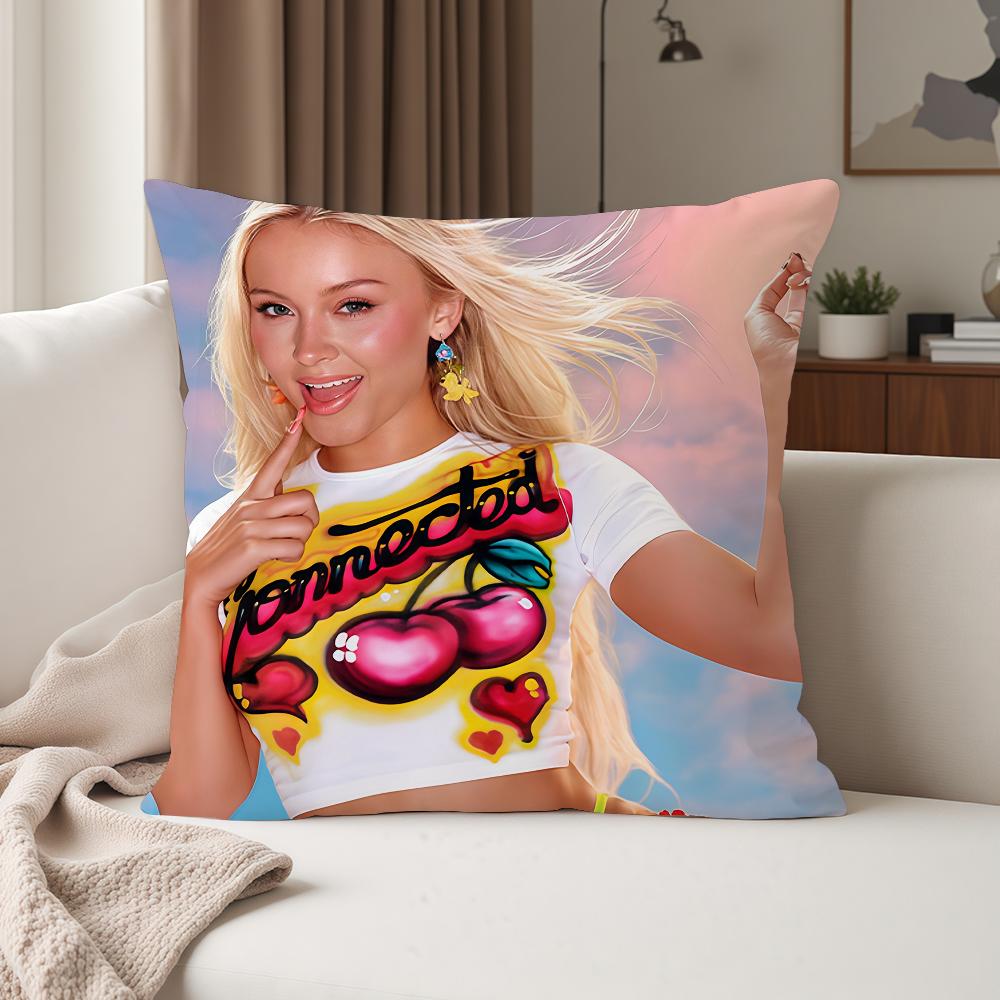 Наволочка для подушки с изображением певицы Zara Larsson 'Midnight Sun'. Подходит для спален, гостиных, автомобилей, домашнего декора.