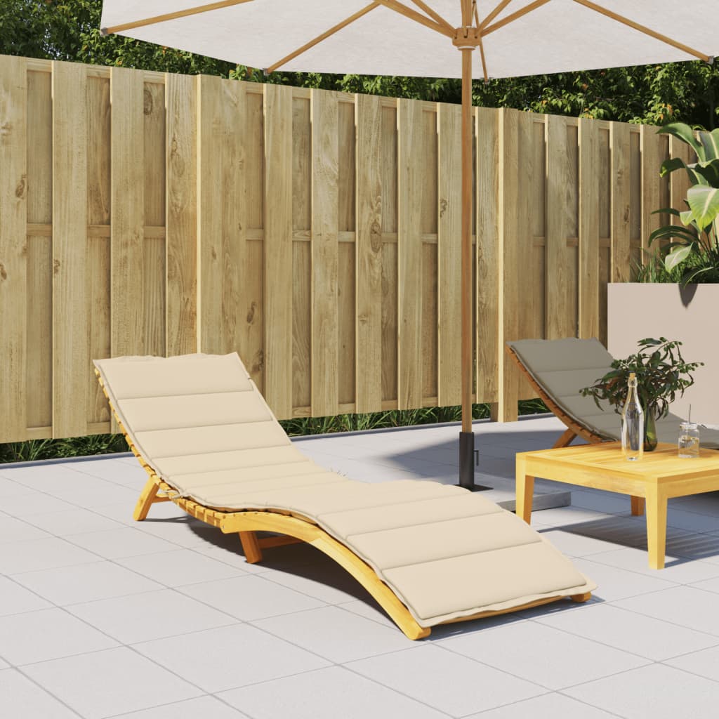 vidaXL Sonnenliegen-Auflage Beige 200x50x3 cm Oxford-Gewebe