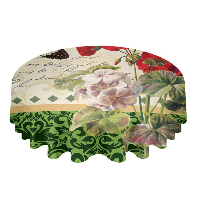 Винтажный узор текстура цветок гибискуса круглая скатерть кухонный декор водонепроницаемая скатерть обеденный журнальный столик чехол