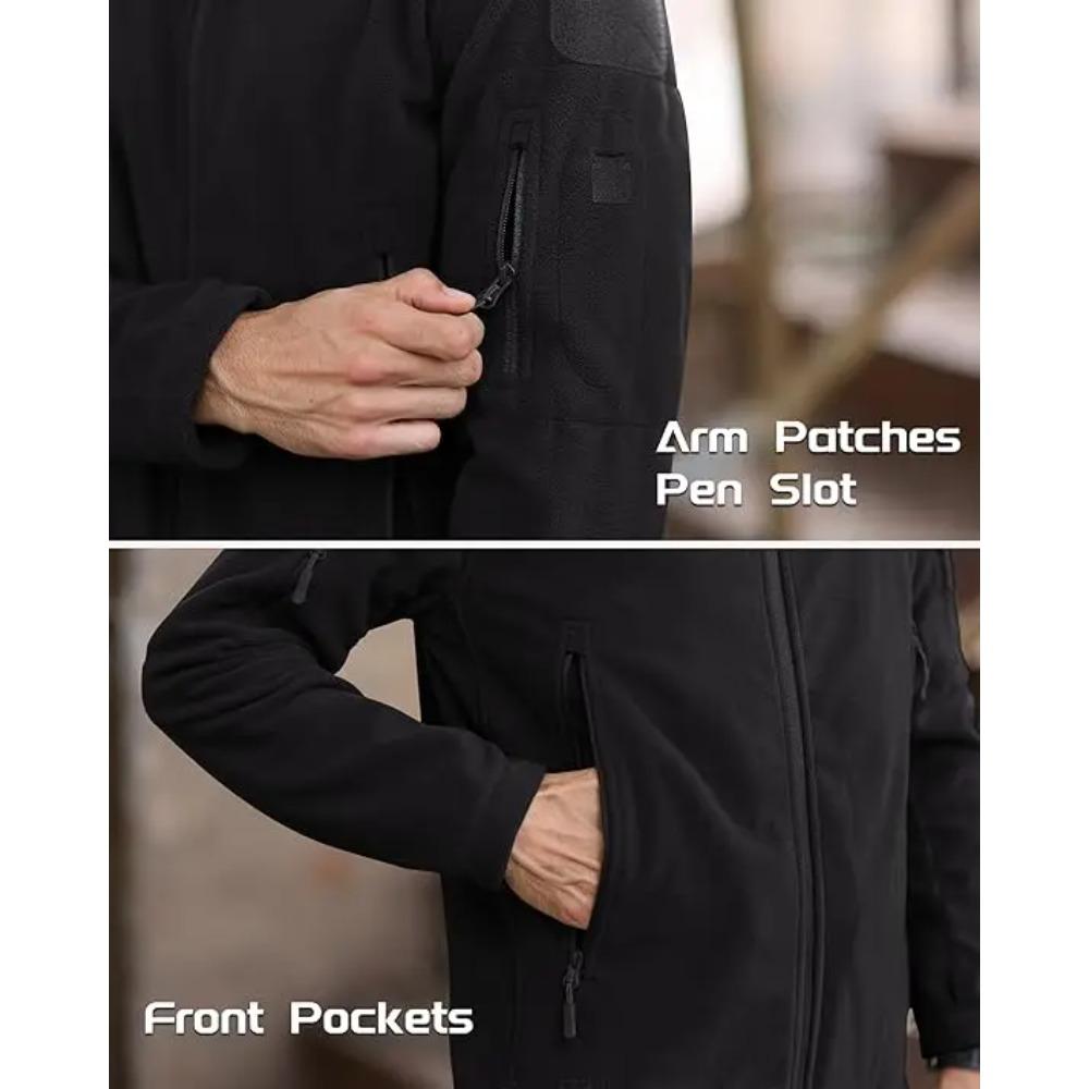 Fall Men's Jacket Coats Outdoor Fleece Casual Top Men's Outdoor Hiking Tactical Hooded Zipper Jacket