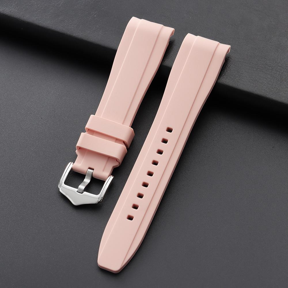 20мм22мм для Rolex Резиновый ремешок для Swatch Универсальный Мужской Женский Изогнутый конец Силиконовый ремешок для часов Citizen Sport Водонепроницаемый ремень