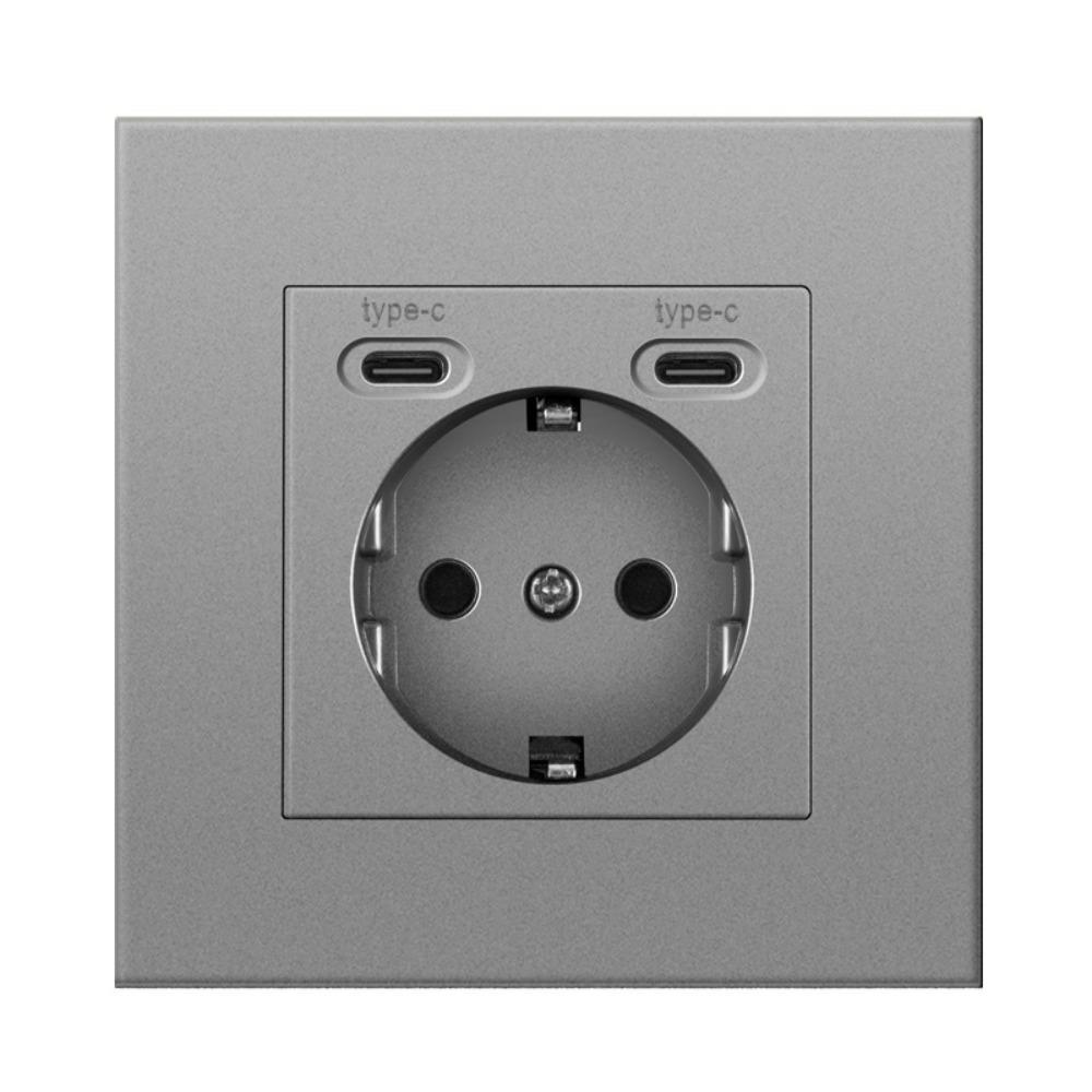 Быстрое зарядное устройство с европейской вилкой Пластиковая панель Порт для зарядки Доступен USB-разъем типа C Разъем питания