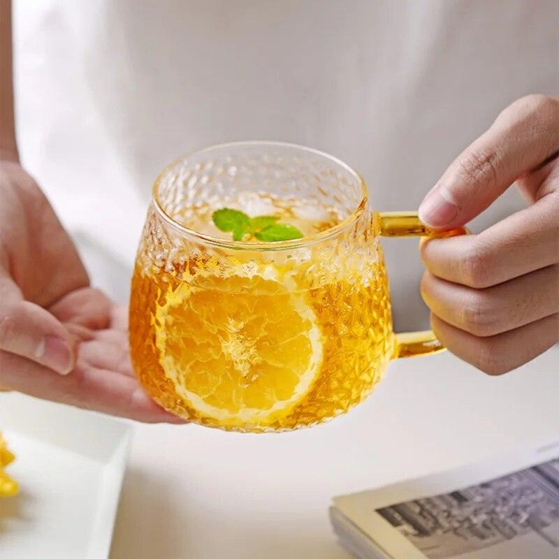 Главная Противоскользящая чашка Ripple Чашка для чая Чашка для кофе Чашка для молока Чашка для сока Стеклянная чашка 420 мл