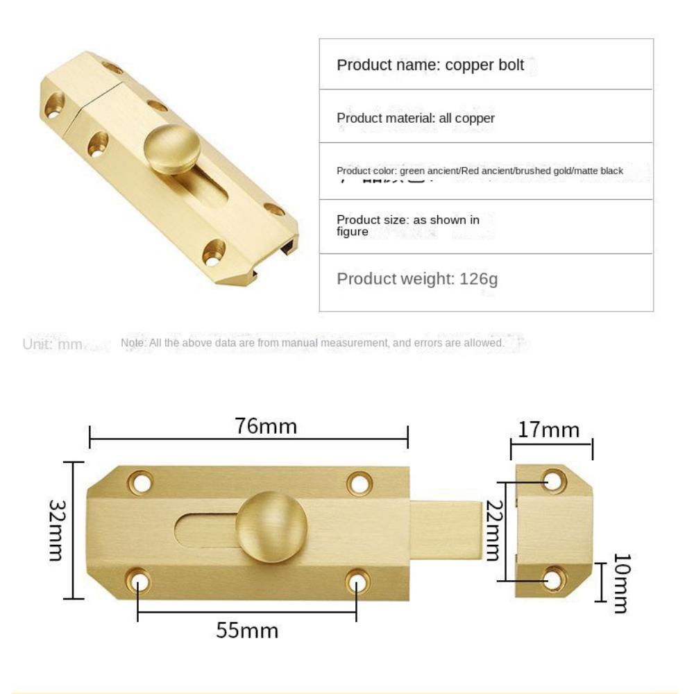 Solid Sliding Bolts A-type Door Lock with Screws Security Deadbolt Safety Door Lock  Cabinet
