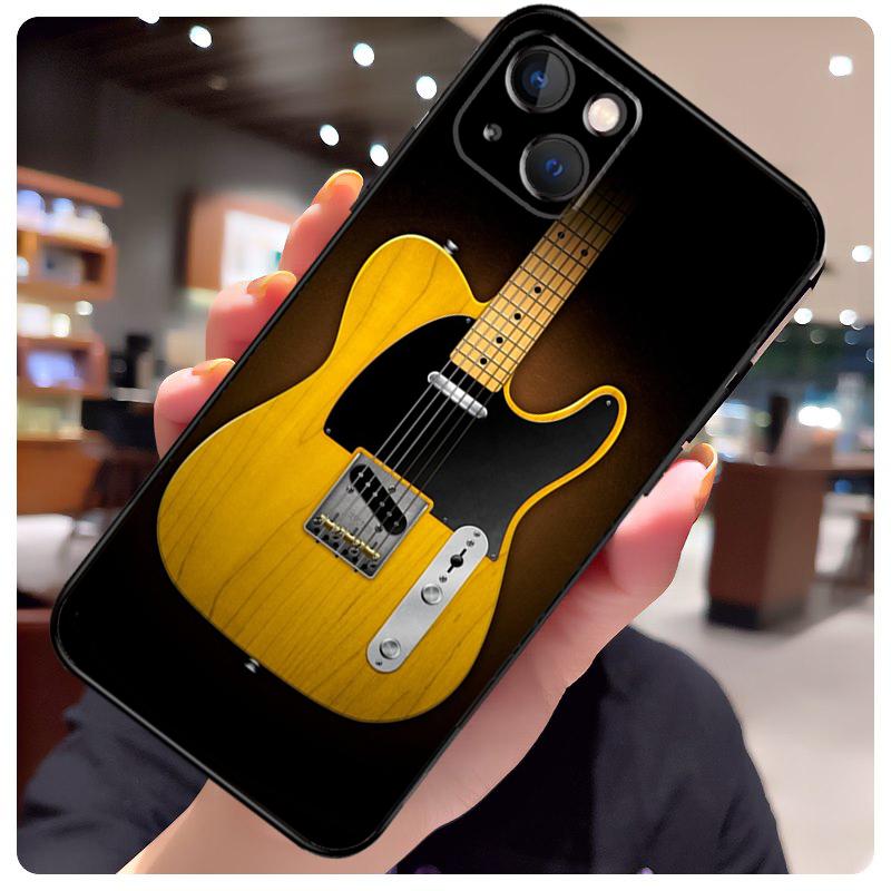Чехол-кейс с рисунком гитарной музыки для iPhone 16 13 14 11 12 15 Pro Max X XR XS Max Plus 14 Plus Задняя крышка