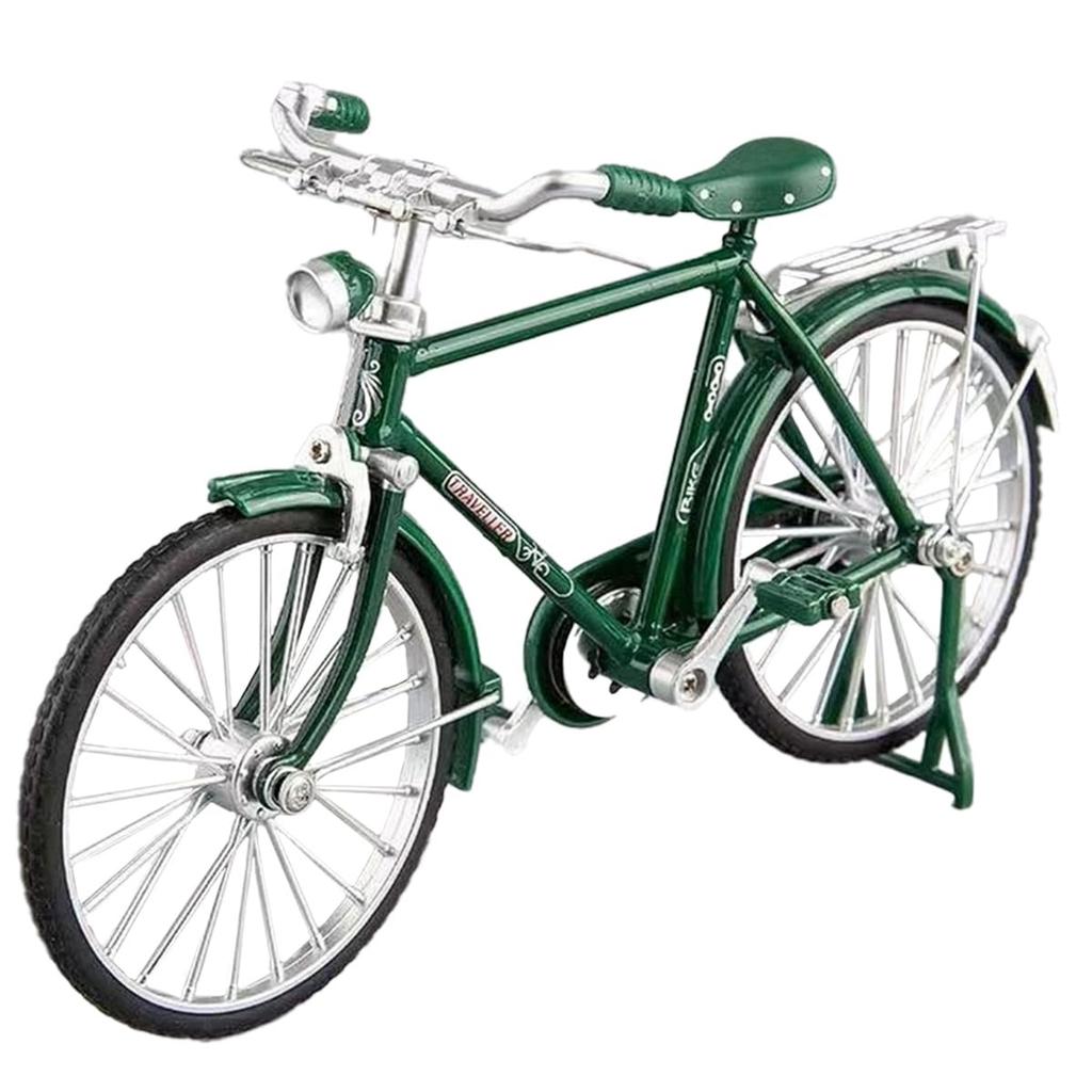SALUDABLE Bicycle Miniature Completed Model Bike Figure Retro Alloy Single 1/10 (Green, Item)