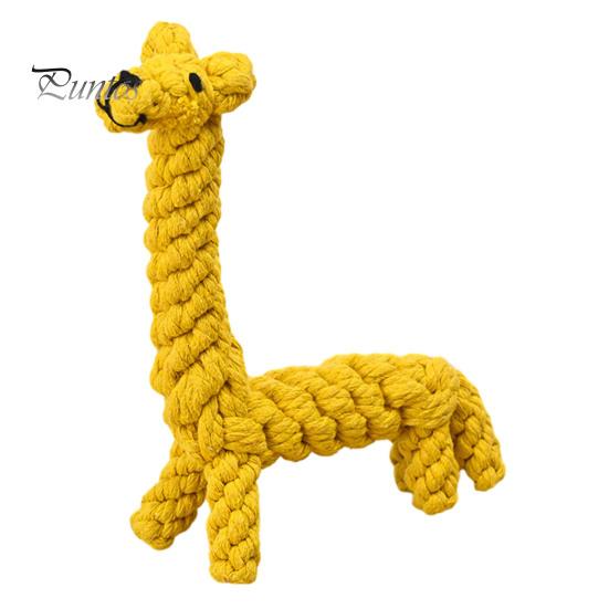Interactive Cotton Rope Dog Toy Cute Rabbit Bear Giraffe Octopus Shape Dog Chew Toy Bite-resistant Pet Squeaky