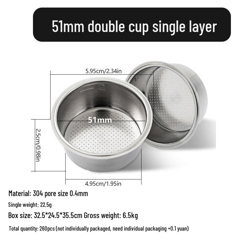 Stainless Steel Coffee Powder Bowl Filter: Single/Double 51, 58 & 53 Blind Bowl Options