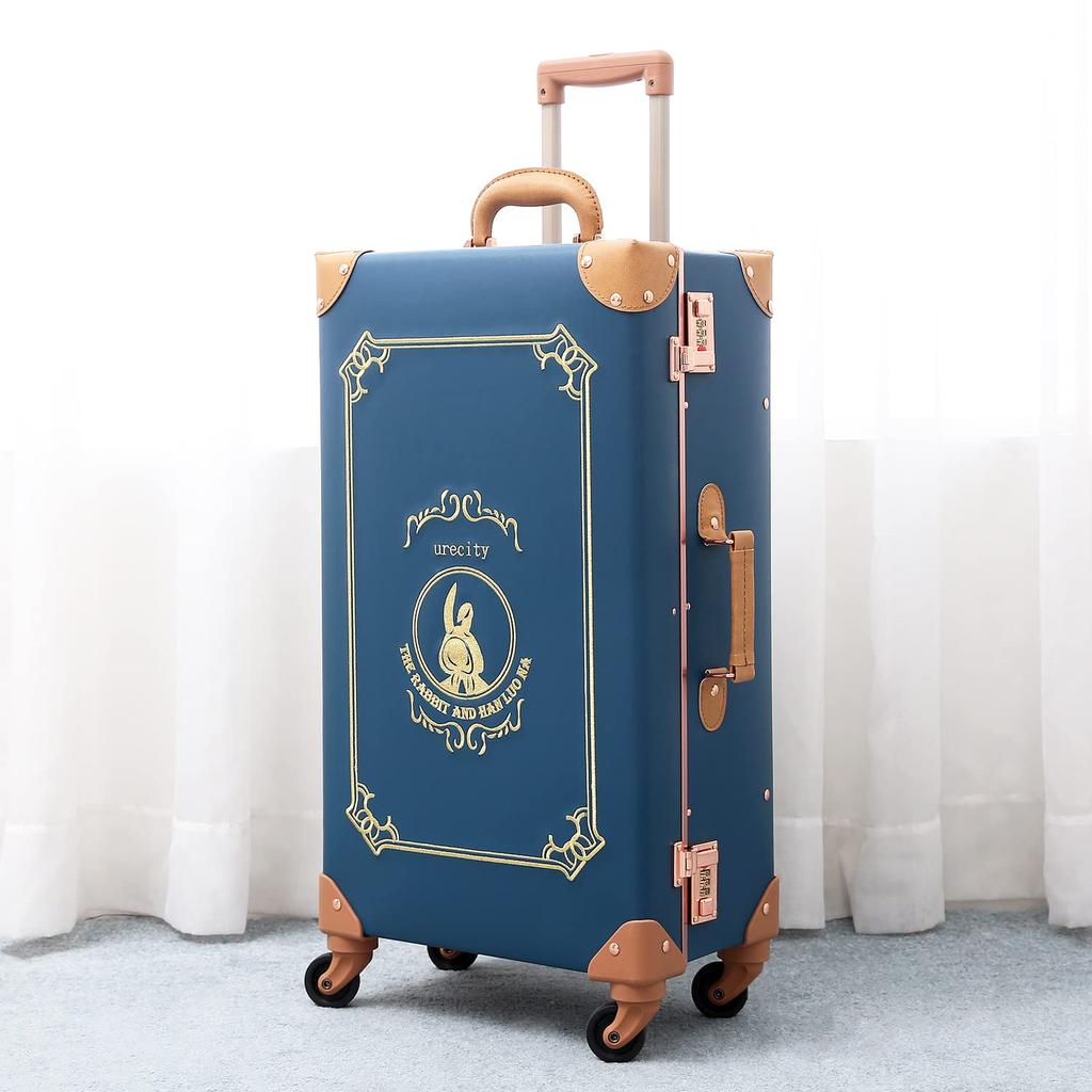 Trunk Case Carry Bag Leather Handmade Retro Retro Stylish Cute Frame Type Suitcase Ultra Light Travel Business Trip Large Capacity Silent 4 Wheels L