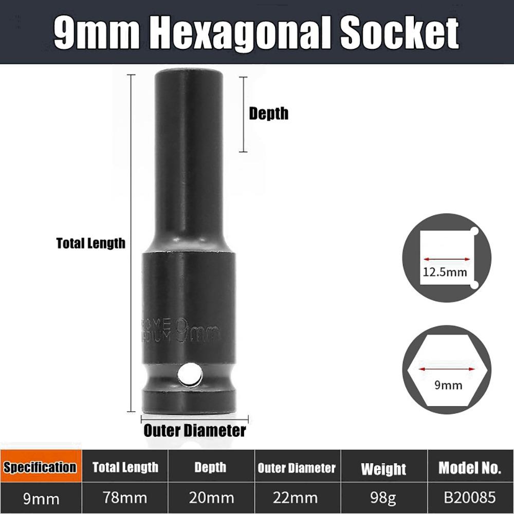 1 шт. 9-32 мм Ударная головка Электрический шестигранный стандартный адаптер с головкой Инструмент для снятия шин