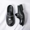 Новые мужские кожаные повседневные туфли, модные деловые туфли с круглым носком, толстая подошва, люксовый бренд, уличные свадебные туфли, мокасины