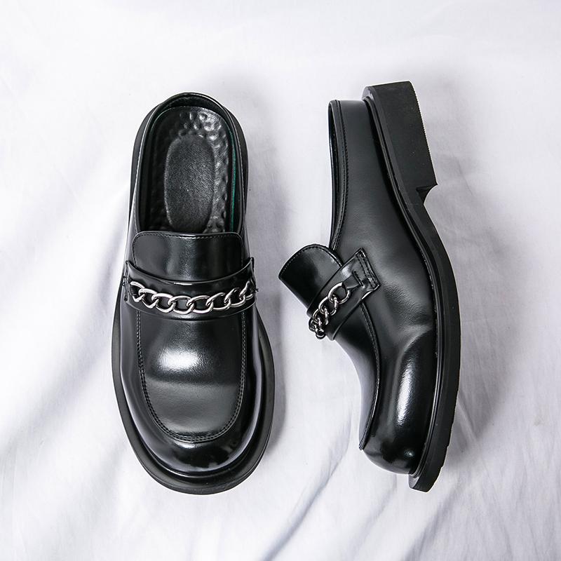 Новые мужские кожаные повседневные туфли, модные деловые туфли с круглым носком, толстая подошва, люксовый бренд, уличные свадебные туфли, мокасины
