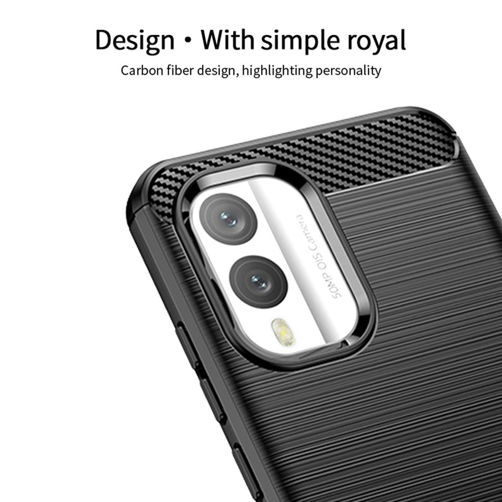 MOFI JK TPU Series-1 Anti-scratch Phone Case for Nokia X30 5G,Carbon Fiber Brushed Soft TPU Back Cover