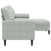3 Seater Sofa with Footstool Light Grey 210 cm Velvet