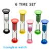 1/6 Pieces Sand Clock Hourglass Color Timer Sex Toys 0.5/1/2/3/5/10 Minutes Baby Kitchen Board Games Children's Room Garden