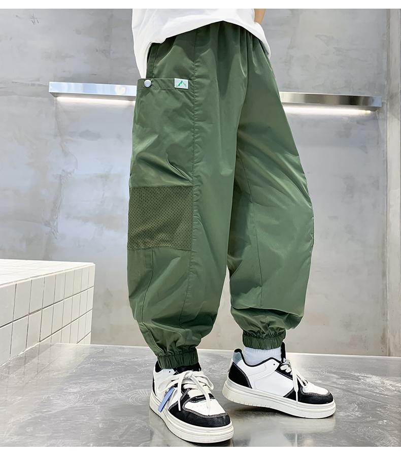 Children's clothing, boys' summer pants, mosquito proof pants, 2026 new style, children's thin summer pants, mid size child labor pants, trendy