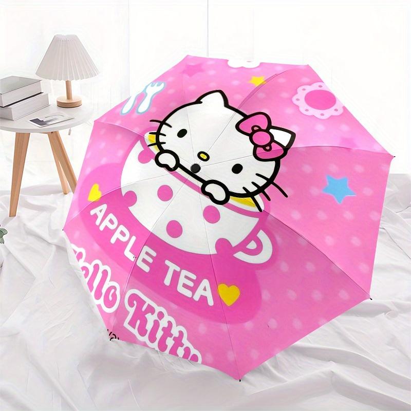 1pc Hello Kitty Apple Tea Umbrella with Plastic Handle,Suitable for All Seasons Home Travel Outdoor UmbrellaSanlio361