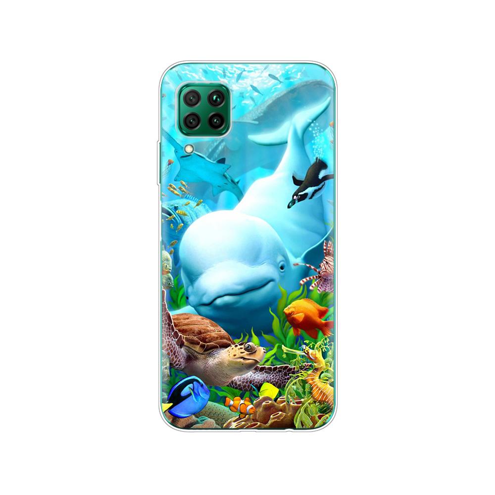 Чехол для huawei p40 lite E p40 pro P smart 2020 Чехол для huawei Y5P Y6P Y7P Y8P Y6S Y9S NOVA 5T дельфин танцует и прыгает