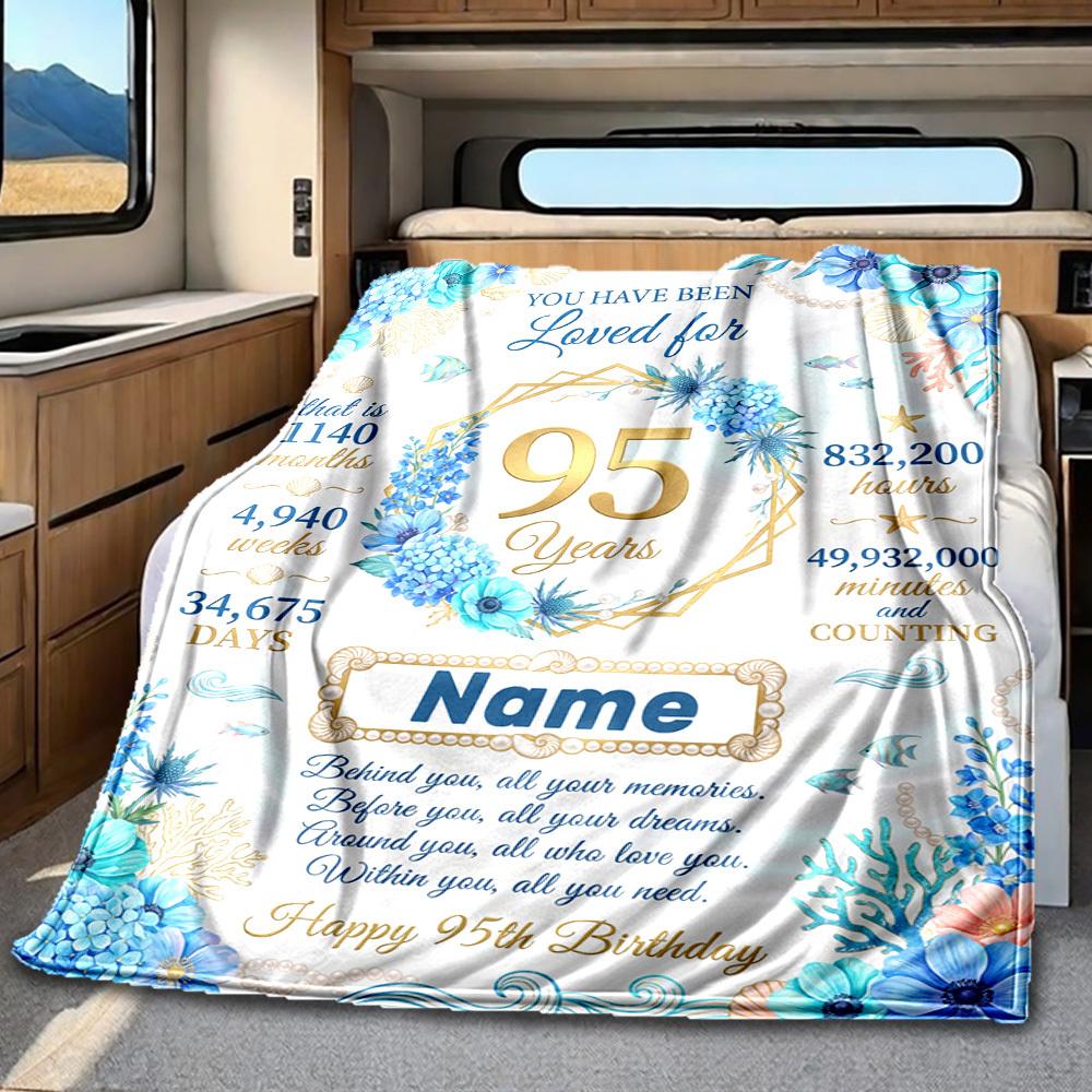95Th Birthday Celebration Blanket Durable Comfort For Sofa Couch Office Bed Picnics Ideal For All Seasons Stylish Decor Perfect Gift For Relatives And