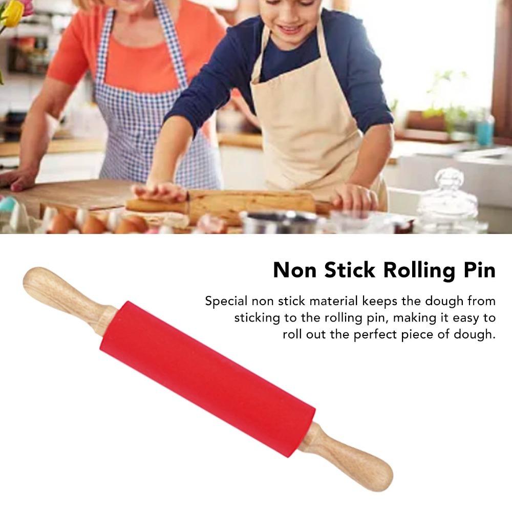 Solid Wooden Handle Mini Rolling Pin Non Stick Surface Non Stick Rolling Pin Home Kichen Baking