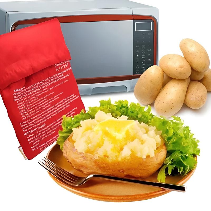 Мешок для картофеля в микроволновой печи Многоразовый пакет для приготовления картофеля в микроволновой печи Пакет для запекания картофеля Идеальный картофель 4 минуты Красный пакет для запекания