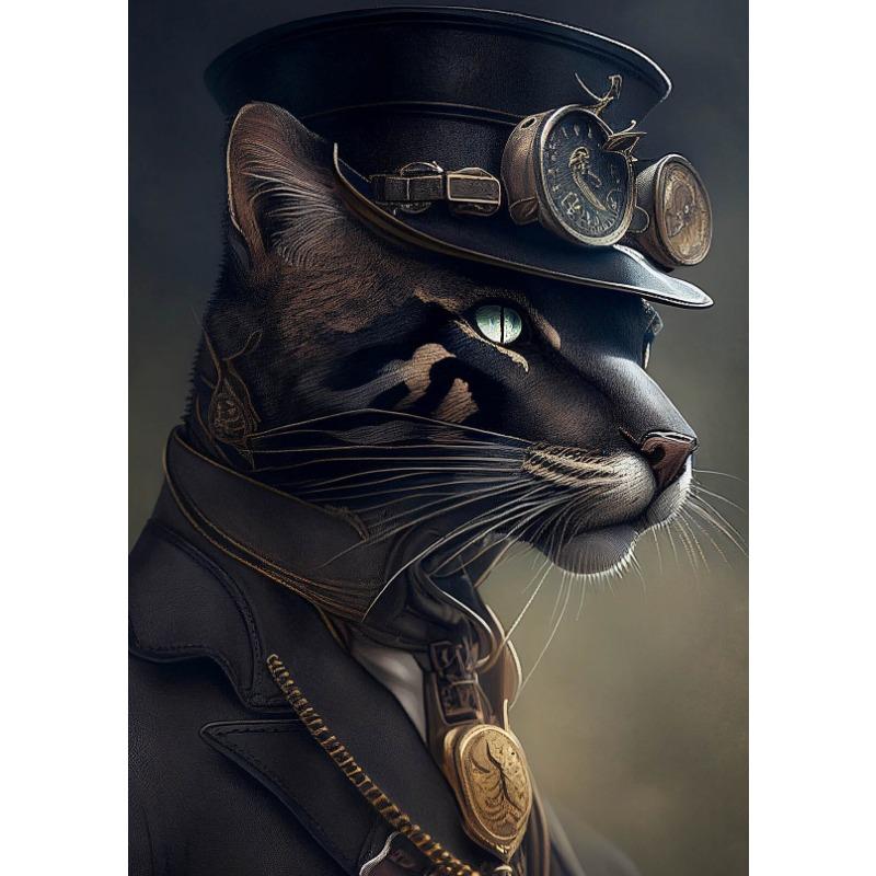 Стимпанк Животные Гепард Панда Кролик Тигр Кошка Холст Картина Скандинавские Постеры Принт Настенное Искусство для Гостиной Домашний Декор