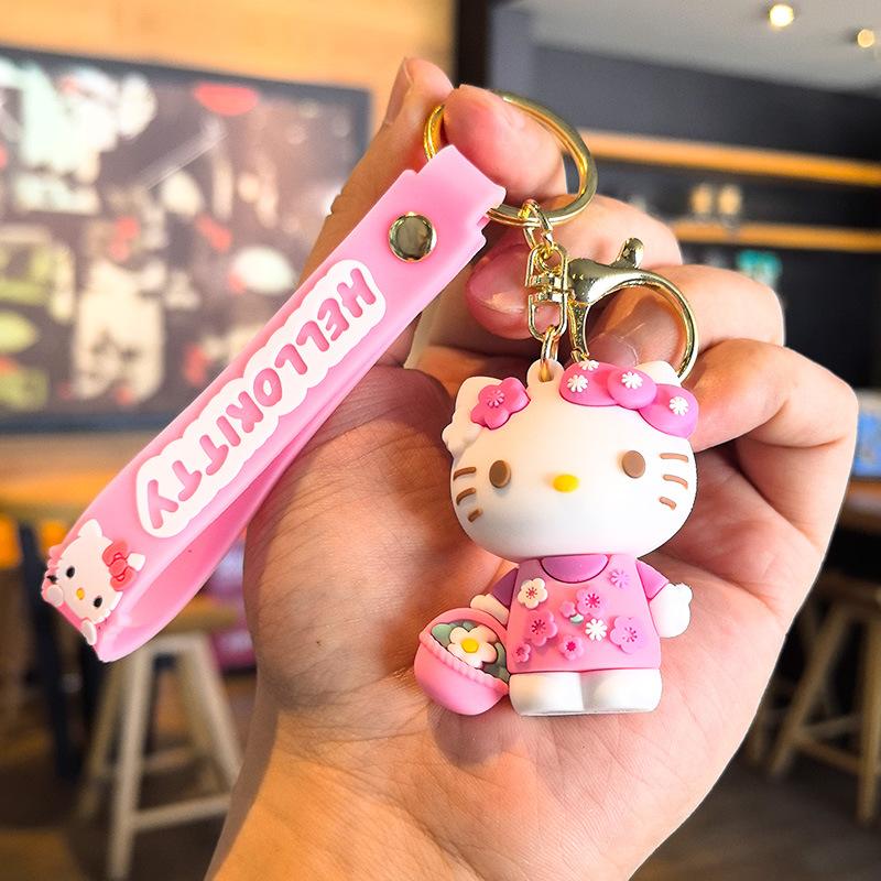Ключница Kt Sanrio Фигурка кота Kt Брелок Курамицу Студенческий Маленький Подарок Каваи Милые Персонализированные Подарки Мода Y2k Игрушки Аниме