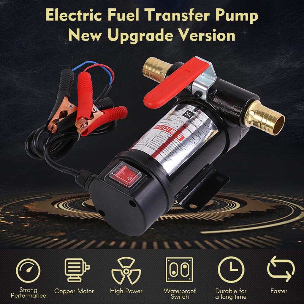 24V Pump Portable Electric Fuel Transfer Pump 45 LCelsiusmin for Vehicles Red