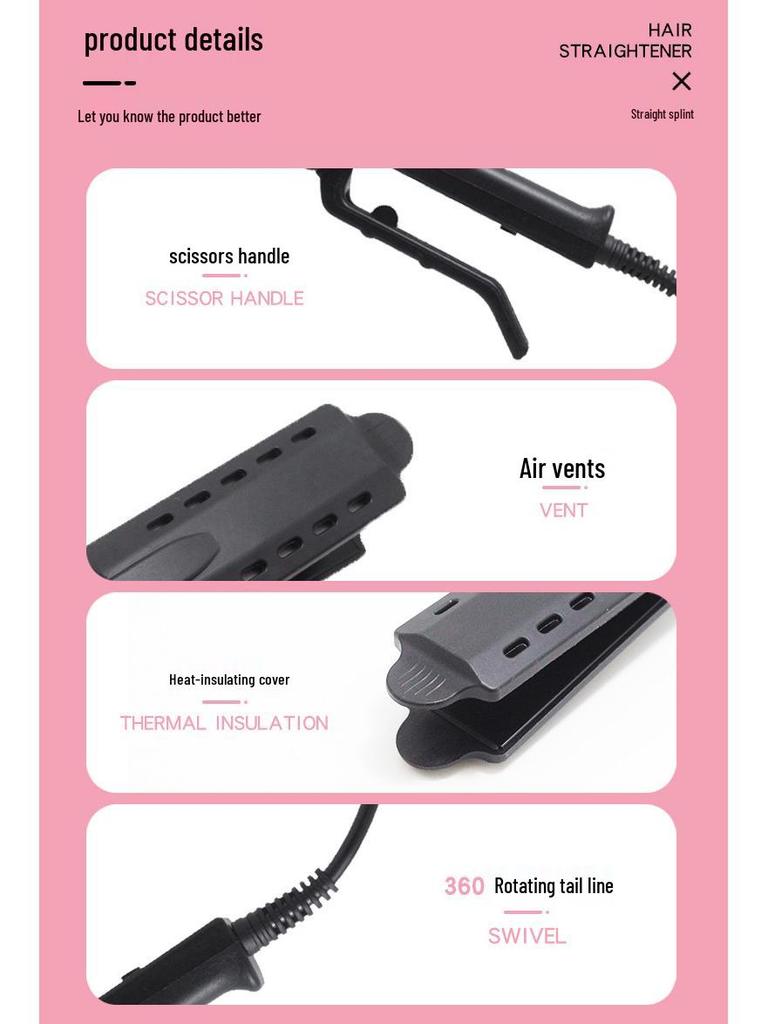 Мини-портативный выпрямитель и плойка для волос с зажимами-помпонами для очистки трубок