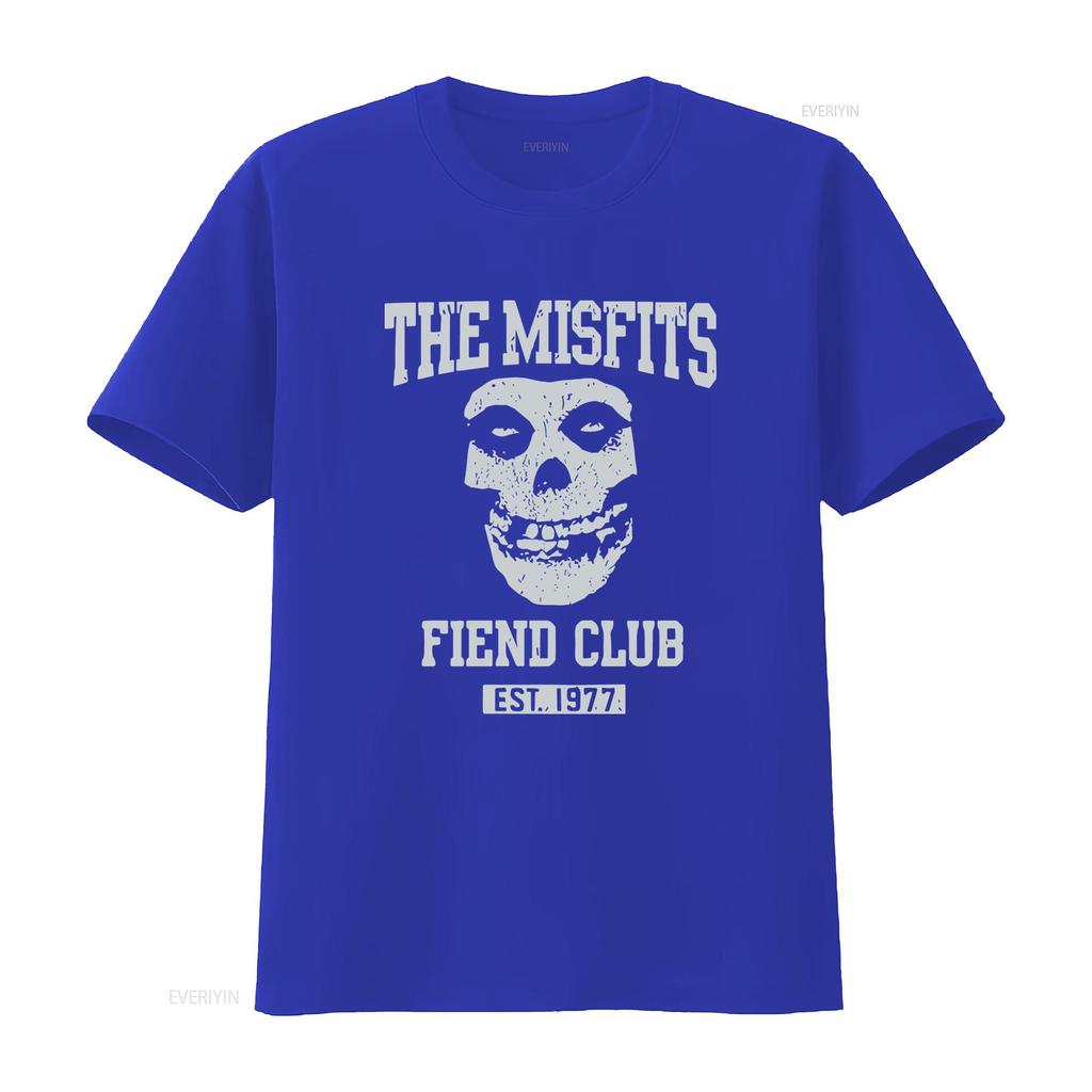 Misfits Fiend Club Mens Black T Shirt Long or s Est 1977 Skull Print vintage Washed designer clothes Breathable graphic Soft