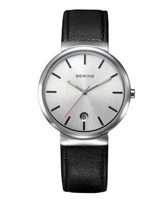 Bering Classic Скандинавские часы из простроченной телячьей кожи для мужчин и женщин, 11035-400-J [Официальный импорт]